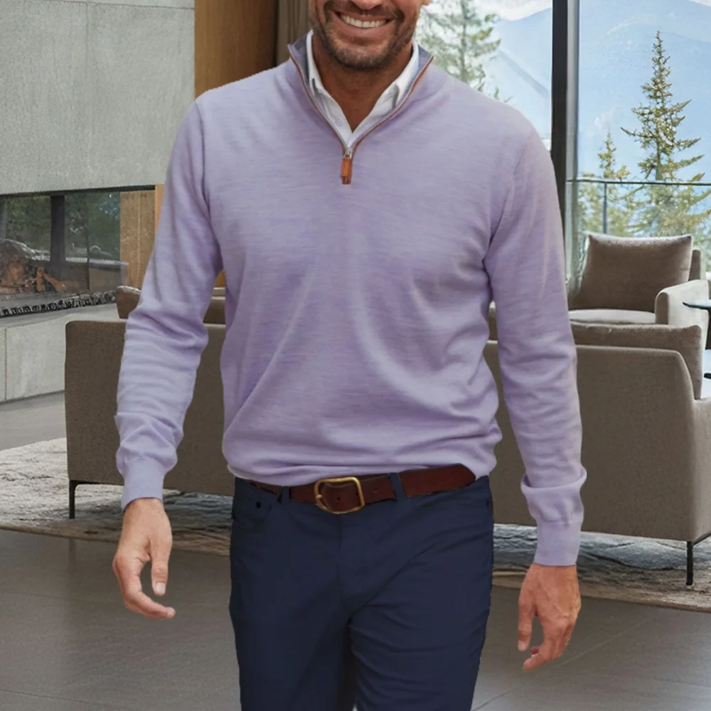 Collars & Co Austrailian Merino Wool Sweater Men's Medium Quarter 1/4 Zip New